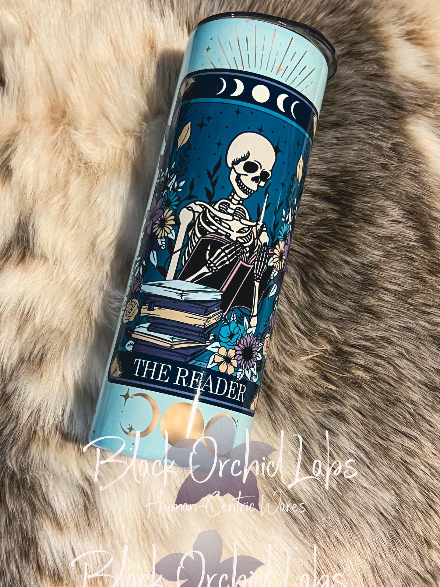 Zodiac, Tarot Card Glass Tumbler, Dark Academia Travel Mug, Bookish Gift, Goth Skull Gift, Skeleton, Reader, Witch, minimalist, gift for her