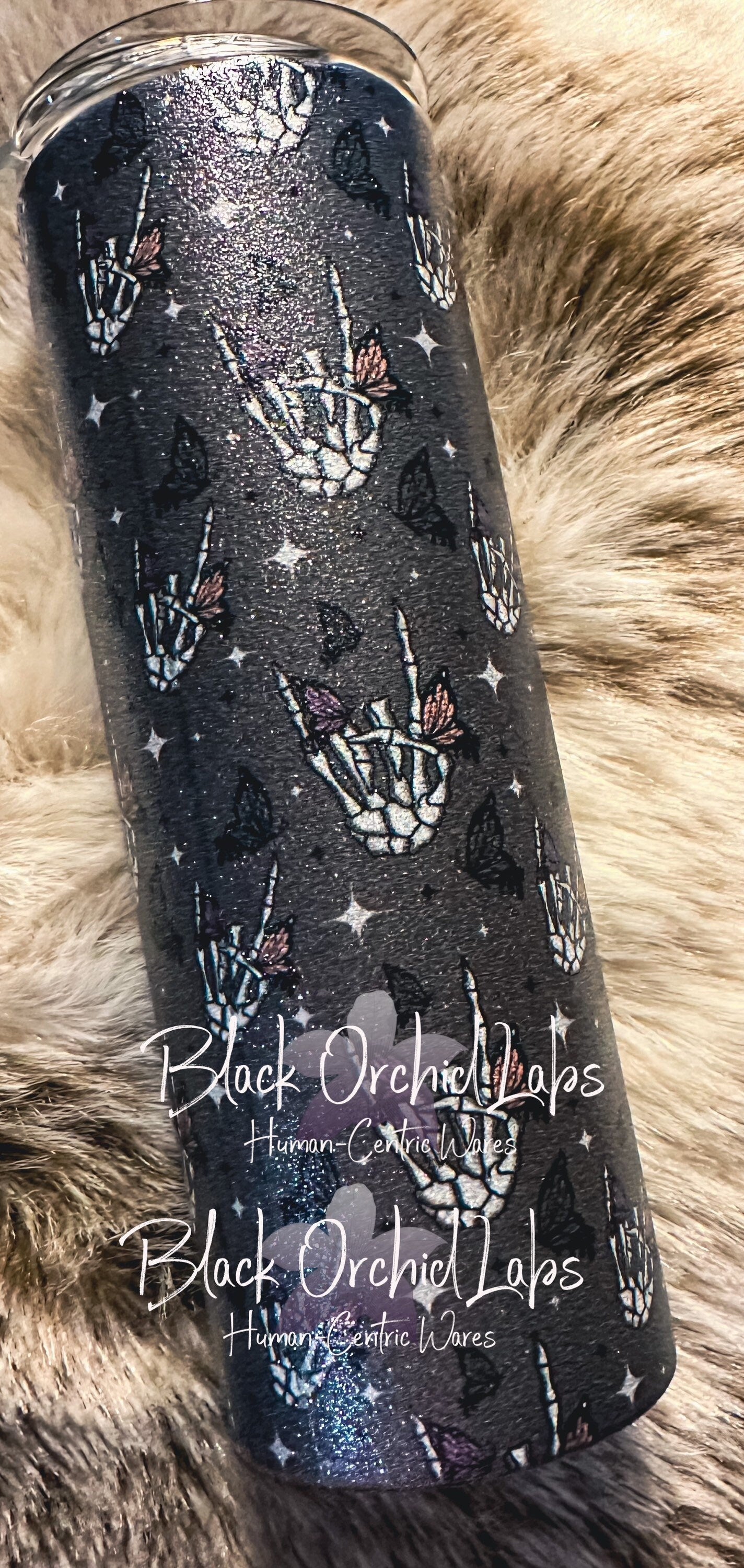 Dark Academia, Skeleton goth glitter Tumbler, Rocker goth travel Mug, Witch, Skull, Rocker chic, minimalist, gift for her