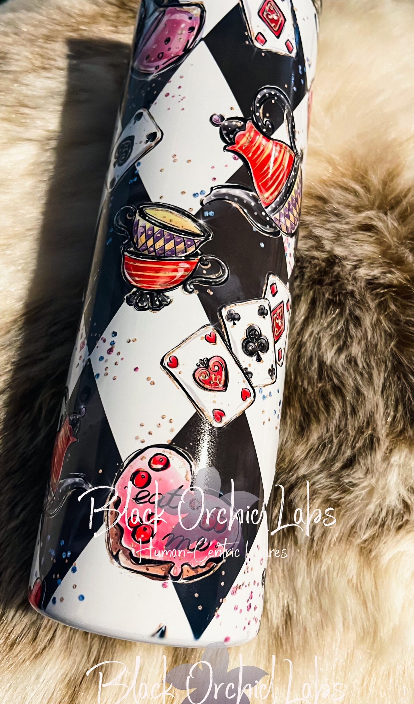 Dark Academia, Alice in Wonderland Tumbler, Personalized tumbler, Mug, White Rabbit Tumbler, Hatter, Gift for her, minimalist, Bookish