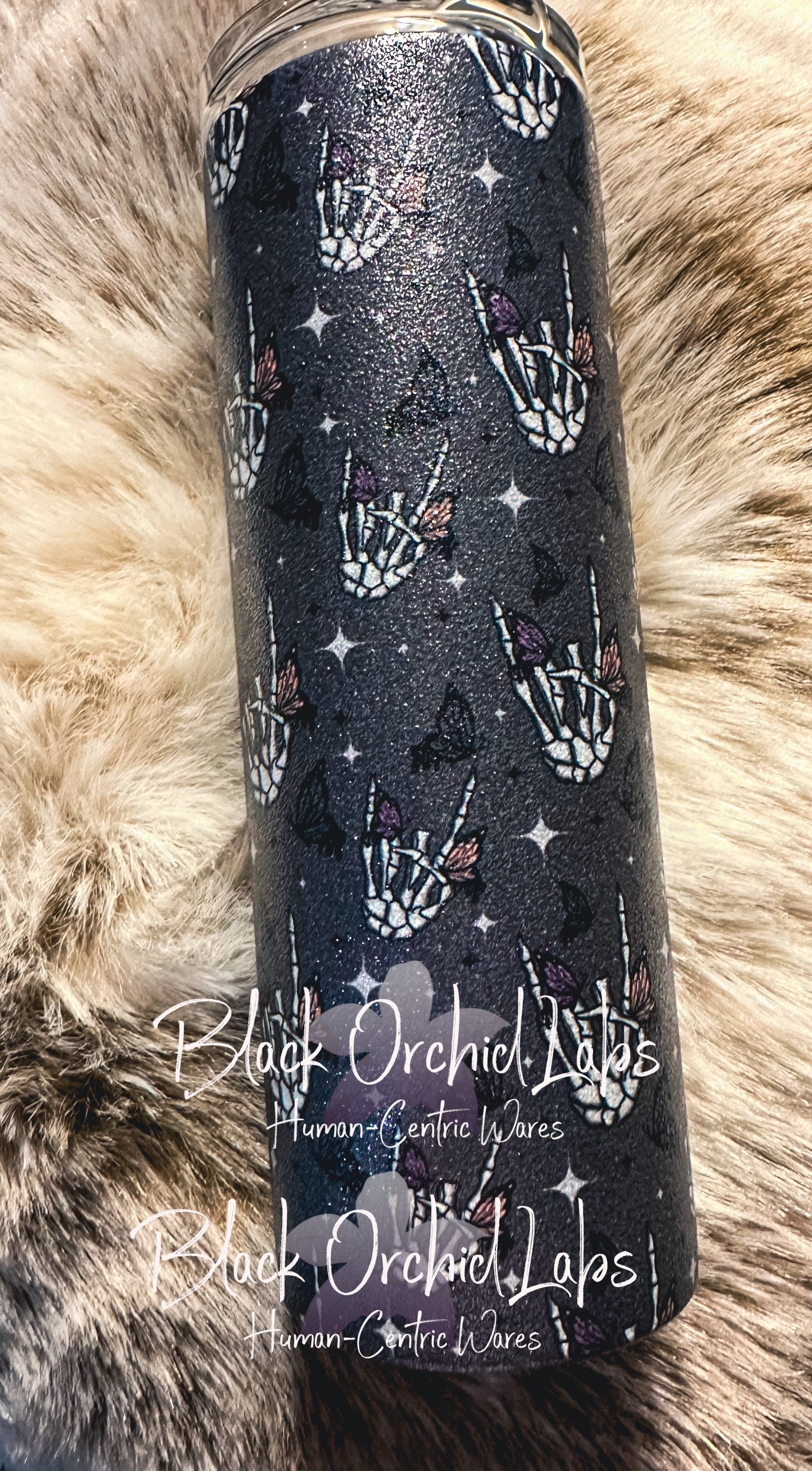 Dark Academia, Skeleton goth glitter Tumbler, Rocker goth travel Mug, Witch, Skull, Rocker chic, minimalist, gift for her