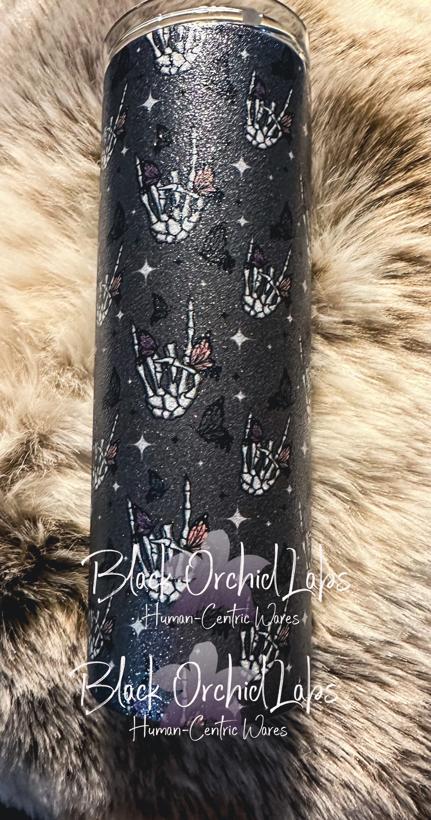 Dark Academia, Skeleton goth glitter Tumbler, Rocker goth travel Mug, Witch, Skull, Rocker chic, minimalist, gift for her