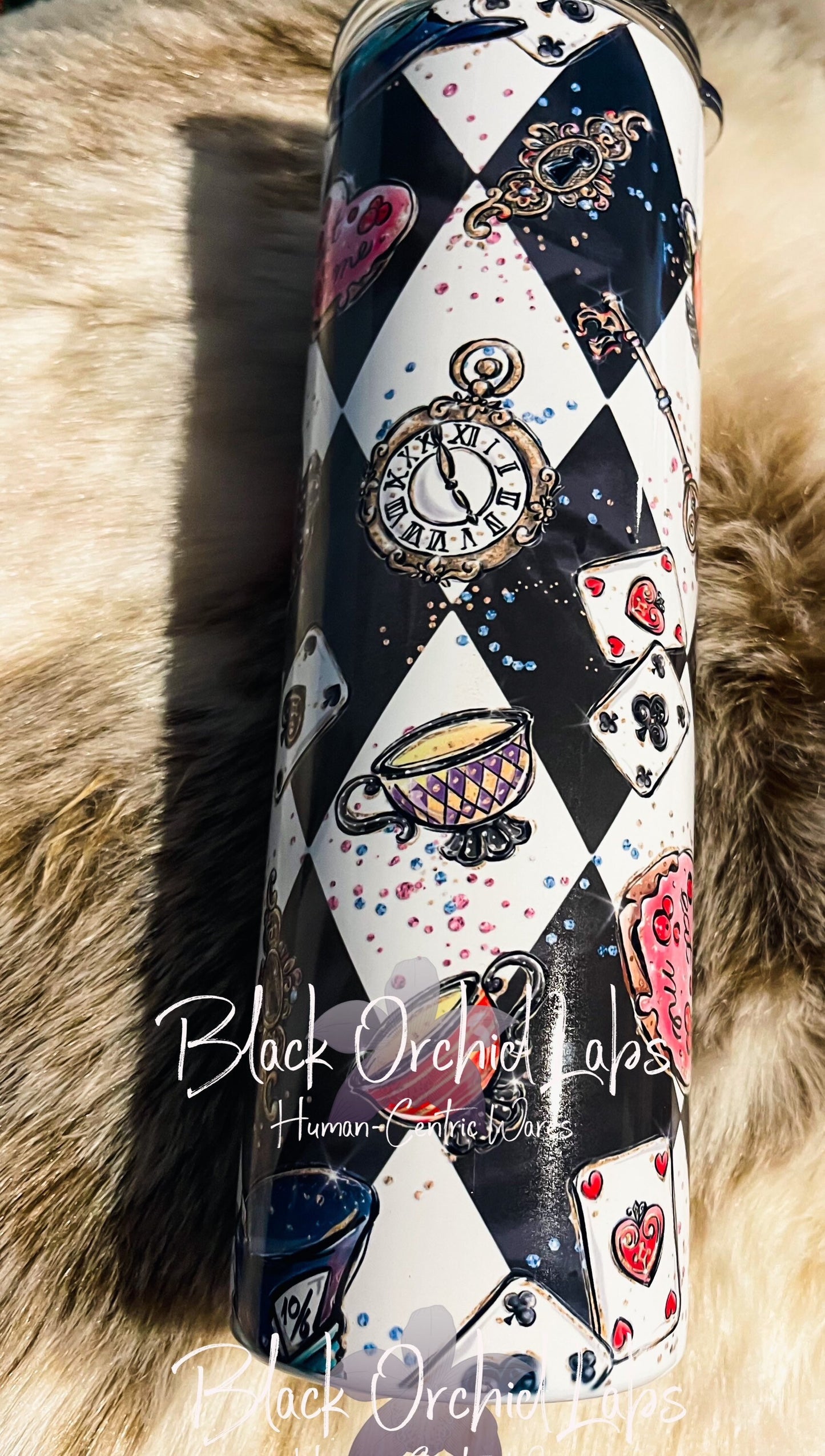 Dark Academia, Alice in Wonderland Tumbler, Personalized tumbler, Mug, White Rabbit Tumbler, Hatter, Gift for her, minimalist, Bookish