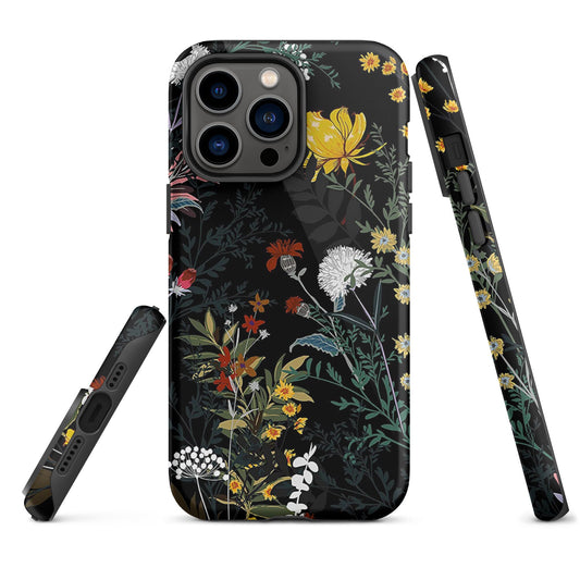 Cottagecore floral Tough Case for iPhone®, Dark academia phone case, goblincore, cottagecore phone accessories