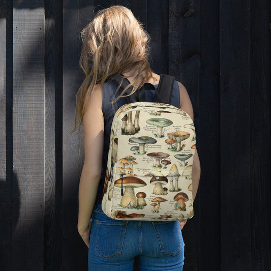 Cottagecore Mushroom Backpack, forest, mushroom print, cottagecore, book bag, spring clothing, woodland