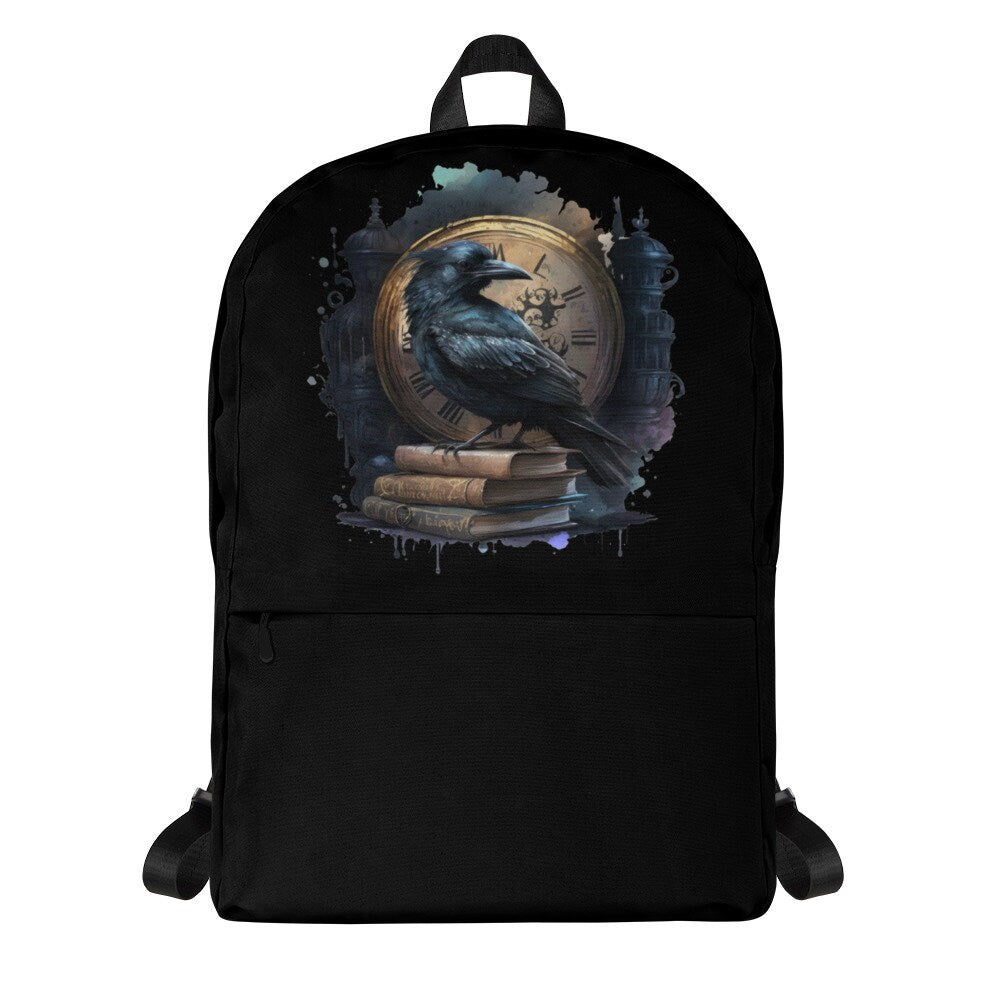 Dark Academia Raven Back Pack, Edgar Allan Poe, Raven, Bookish Gift, Goth