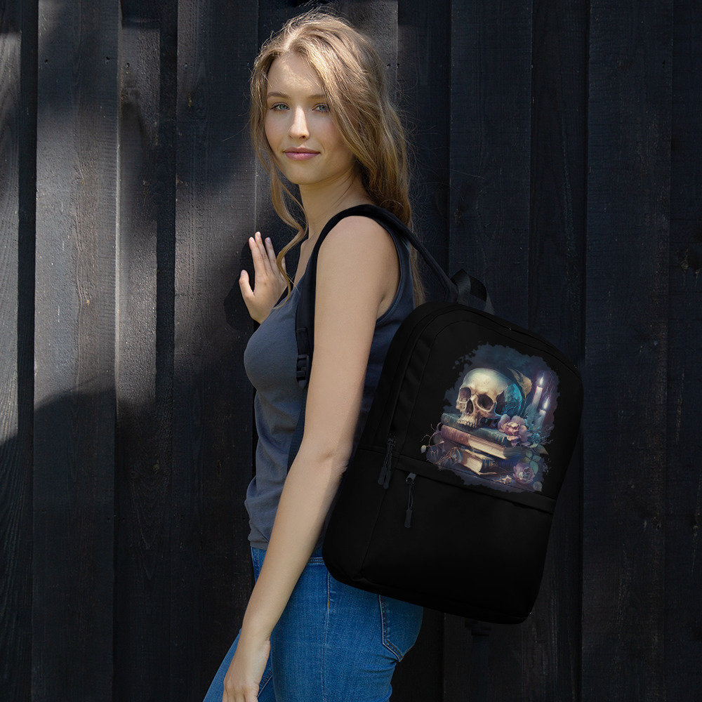 Dark Academia Skull Backpack, Skulls, Bookish Gift, Goth, bookbag