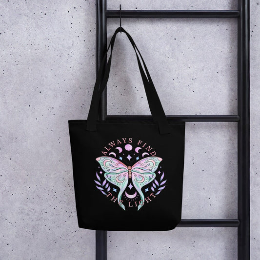 Pastel Goth Tote Bag, Luna Moth Shopping Bag, Cottagecore tote