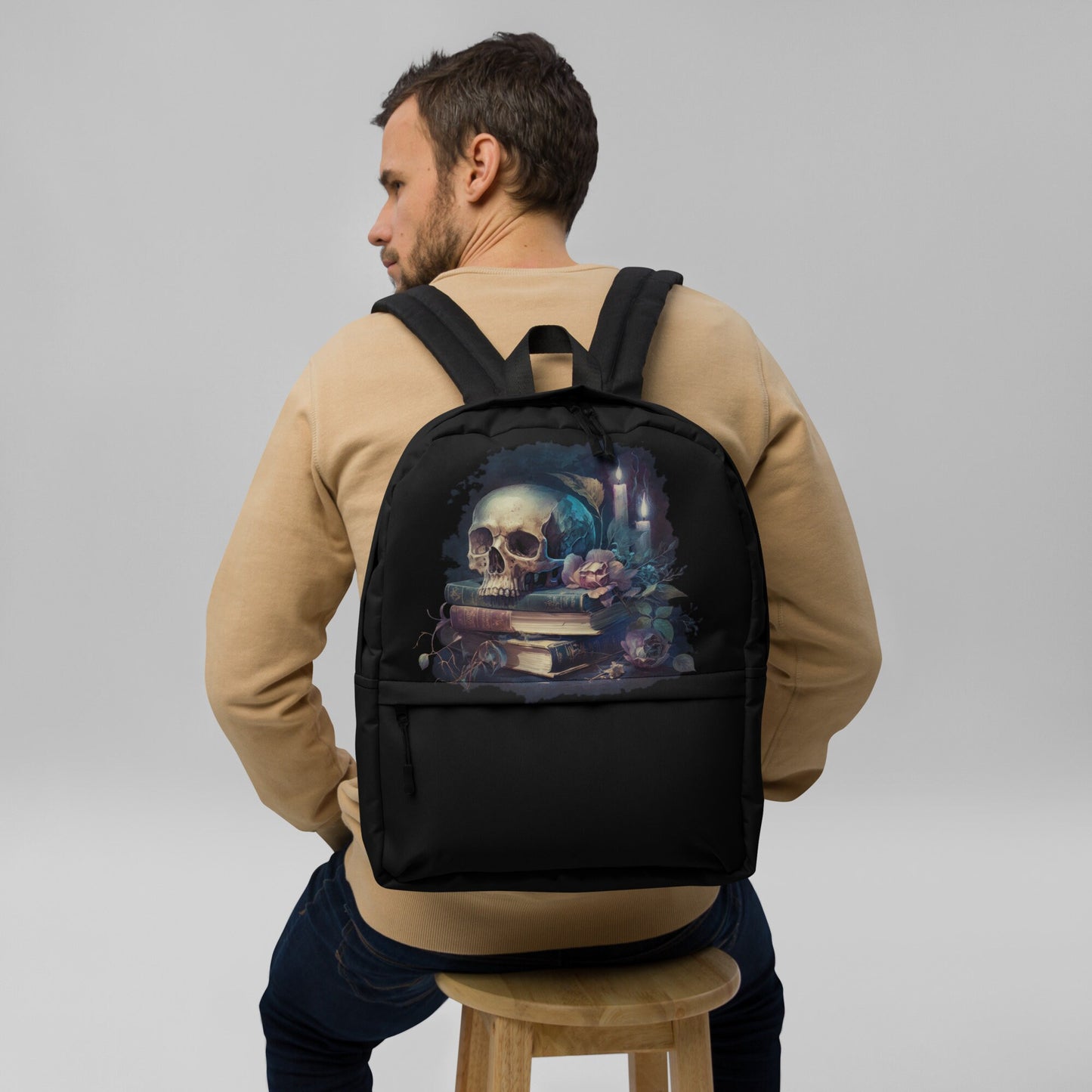 Dark Academia Skull Backpack, Skulls, Bookish Gift, Goth, bookbag