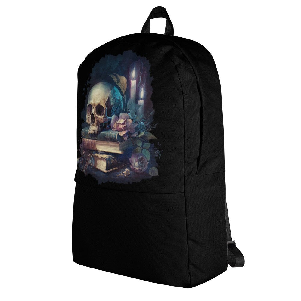 Dark Academia Skull Backpack, Skulls, Bookish Gift, Goth, bookbag