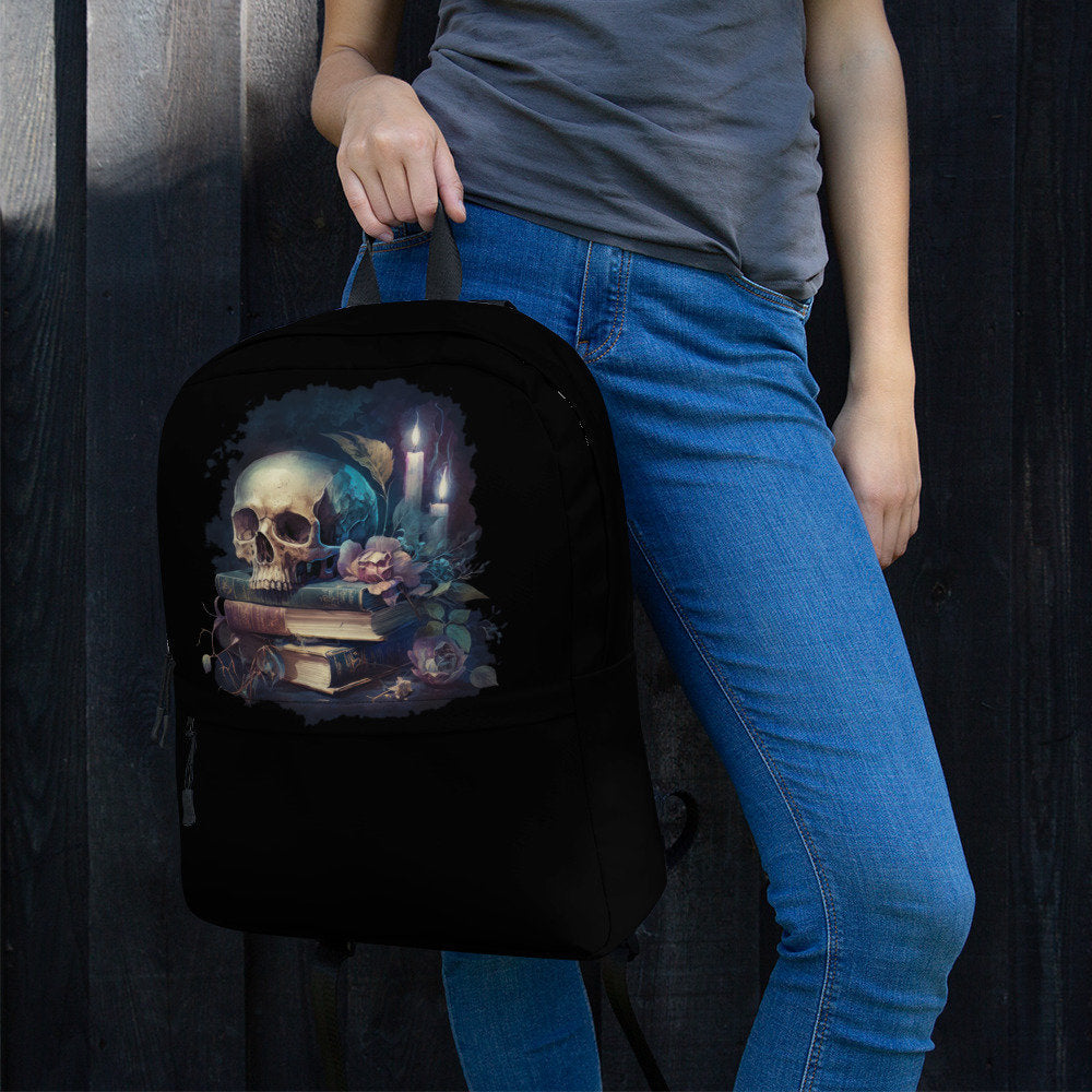 Dark Academia Skull Backpack, Skulls, Bookish Gift, Goth, bookbag