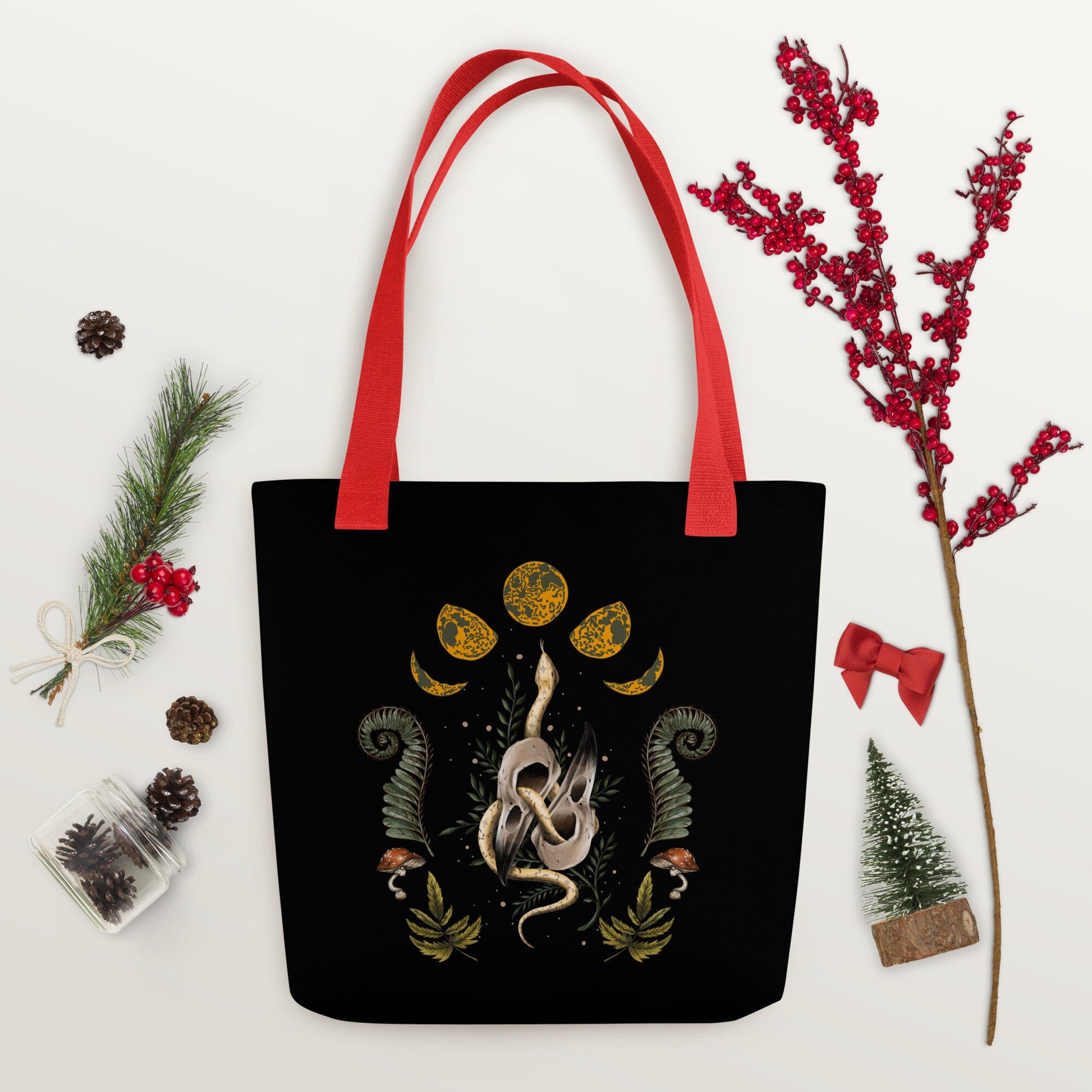 Cottagecore Witchy Tote Bag Goth Cottagecore Nature shoulder bag, Dark Academia