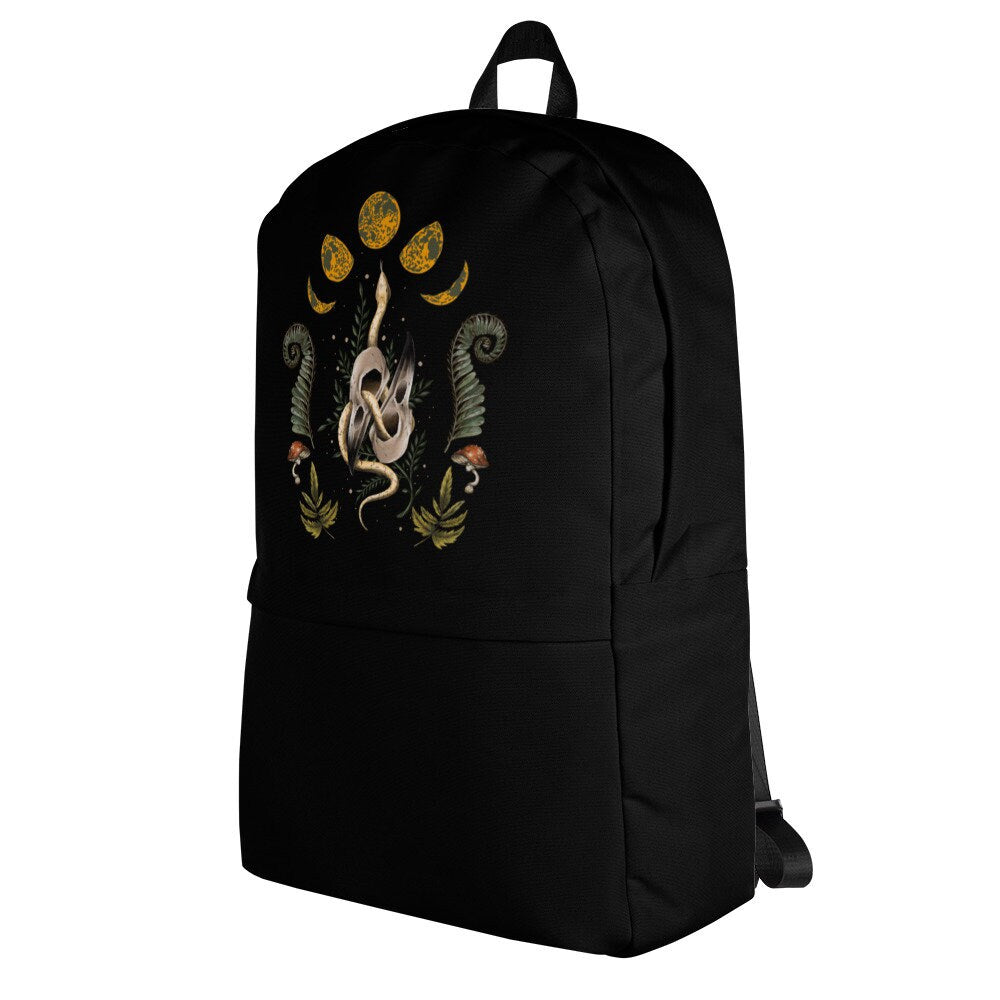 Cottagecore Witchy Backpack Goth Cottagecore Nature Bookbag, Dark Academia