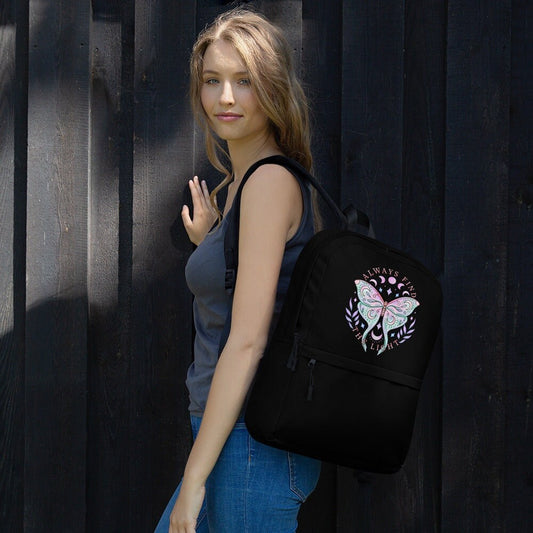 Pastel Goth Backpack, Luna Moth Goth bag, Witchy Goth Cottagecore backpack, bookbag