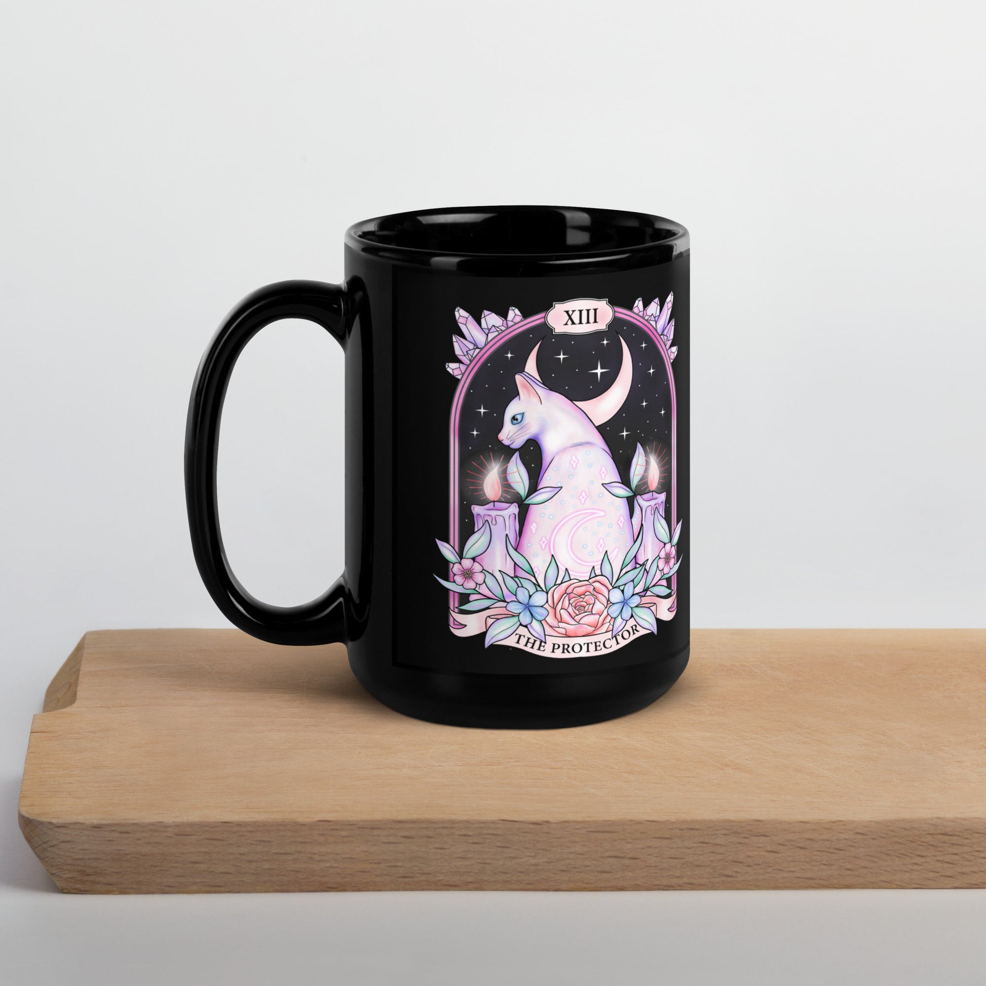 Pastel Goth Kitty Tarot Mug, Cat Tarot Card Coffee Mug, Soft Grunge, Witchy, Goth Ceramic Mug