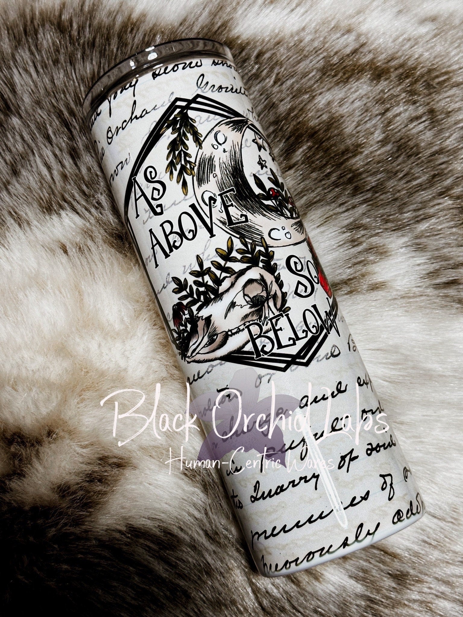 As Above So Below Dark Academia Tumbler, Witch Spell Book Travel mug, Gift, Bookish Gift, Goth gift, Gift for her, minimalist witchy