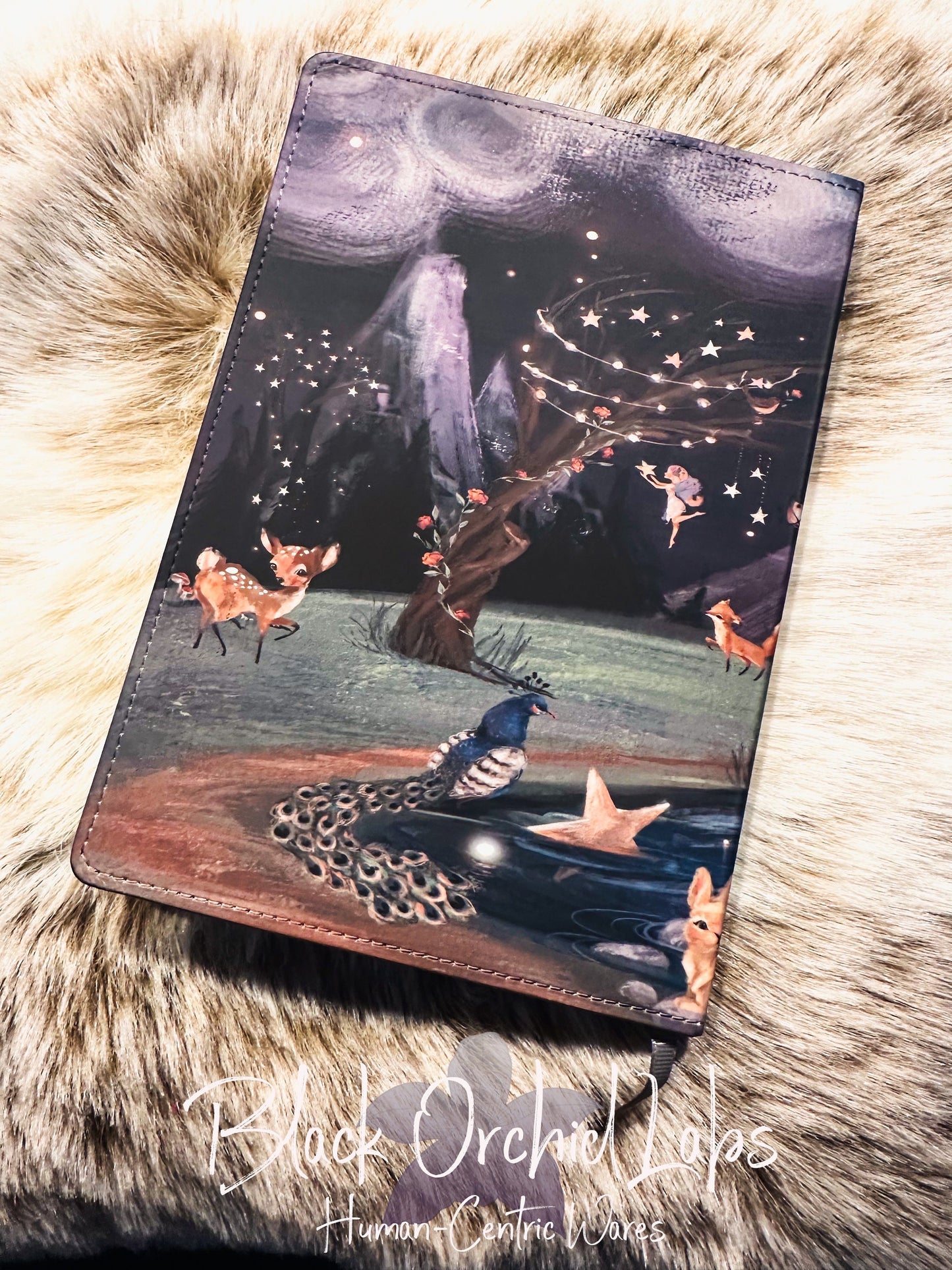 Fairy, cottagecore Vegan Leather Journal, 8”x6”, Dark Academia journal, goth, witchy, gift for her