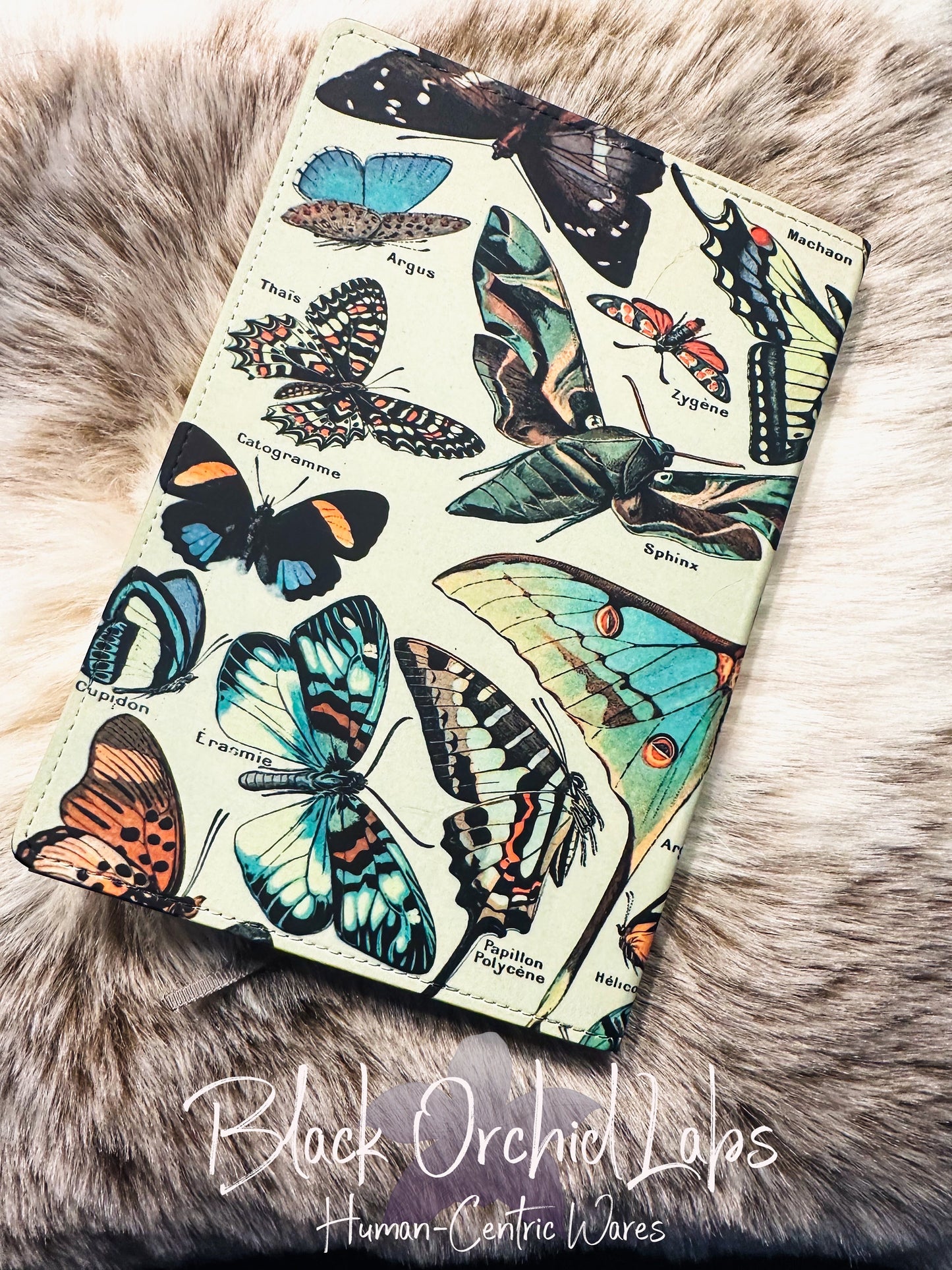 Moth, cottagecore Vegan Leather Journal, 8”x6”, Dark Academia journal, goth, witchy, gift for her
