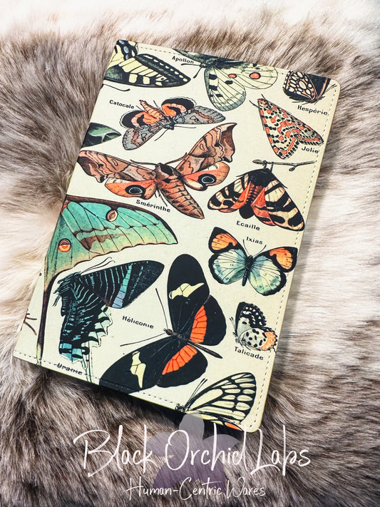 Moth, cottagecore Vegan Leather Journal, 8”x6”, Dark Academia journal, goth, witchy, gift for her