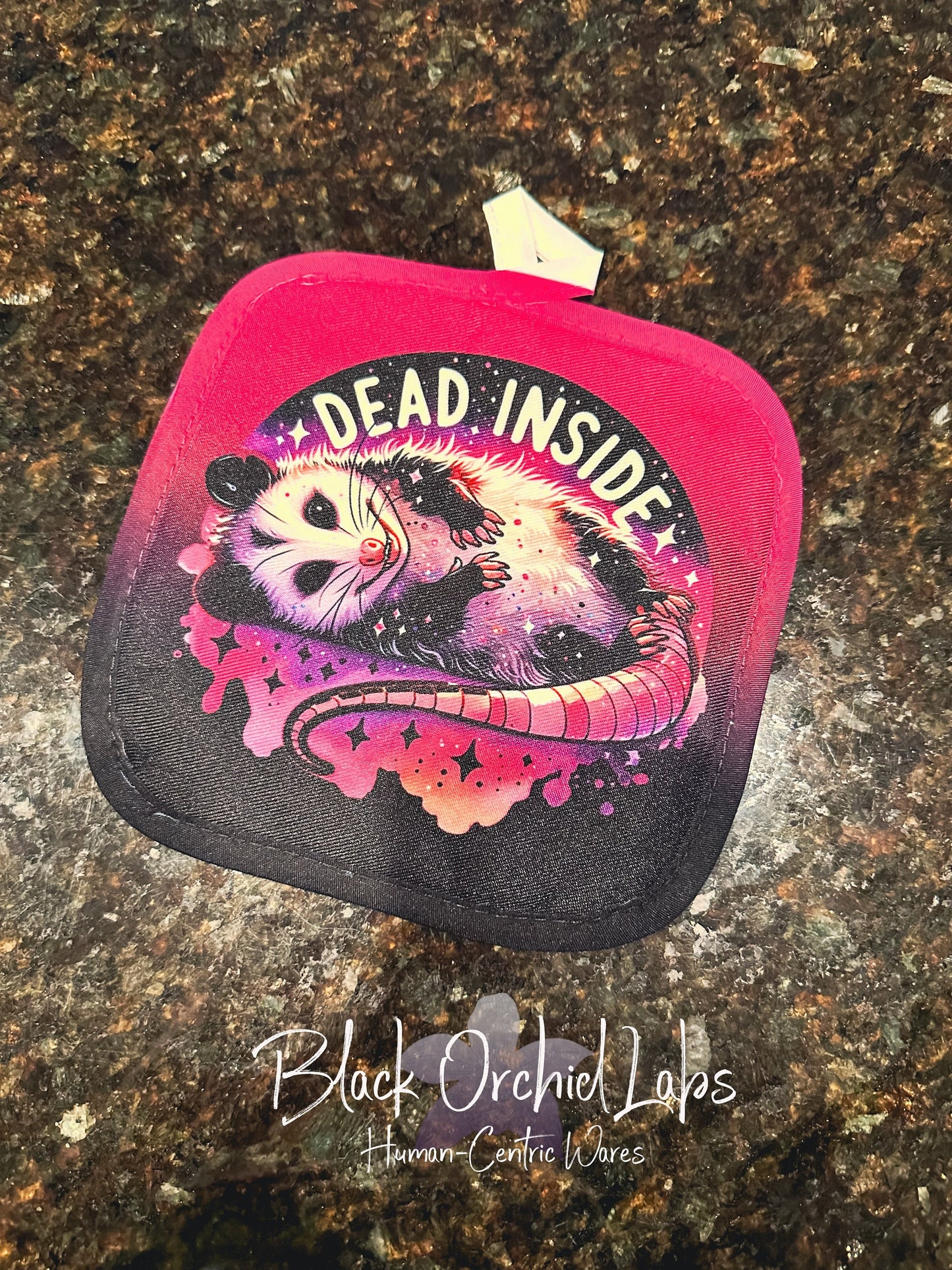 Dead Inside Funny Oven Mitt, Household Decor, Housewares, Birthday Gift, Kitchen, Punk, Rocker, Goth, Sarcasm, Personalizable