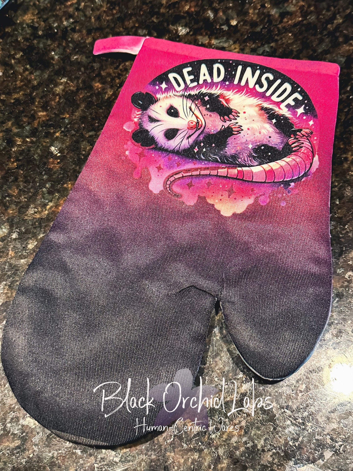 Dead Inside Funny Oven Mitt, Household Decor, Housewares, Birthday Gift, Kitchen, Punk, Rocker, Goth, Sarcasm, Personalizable