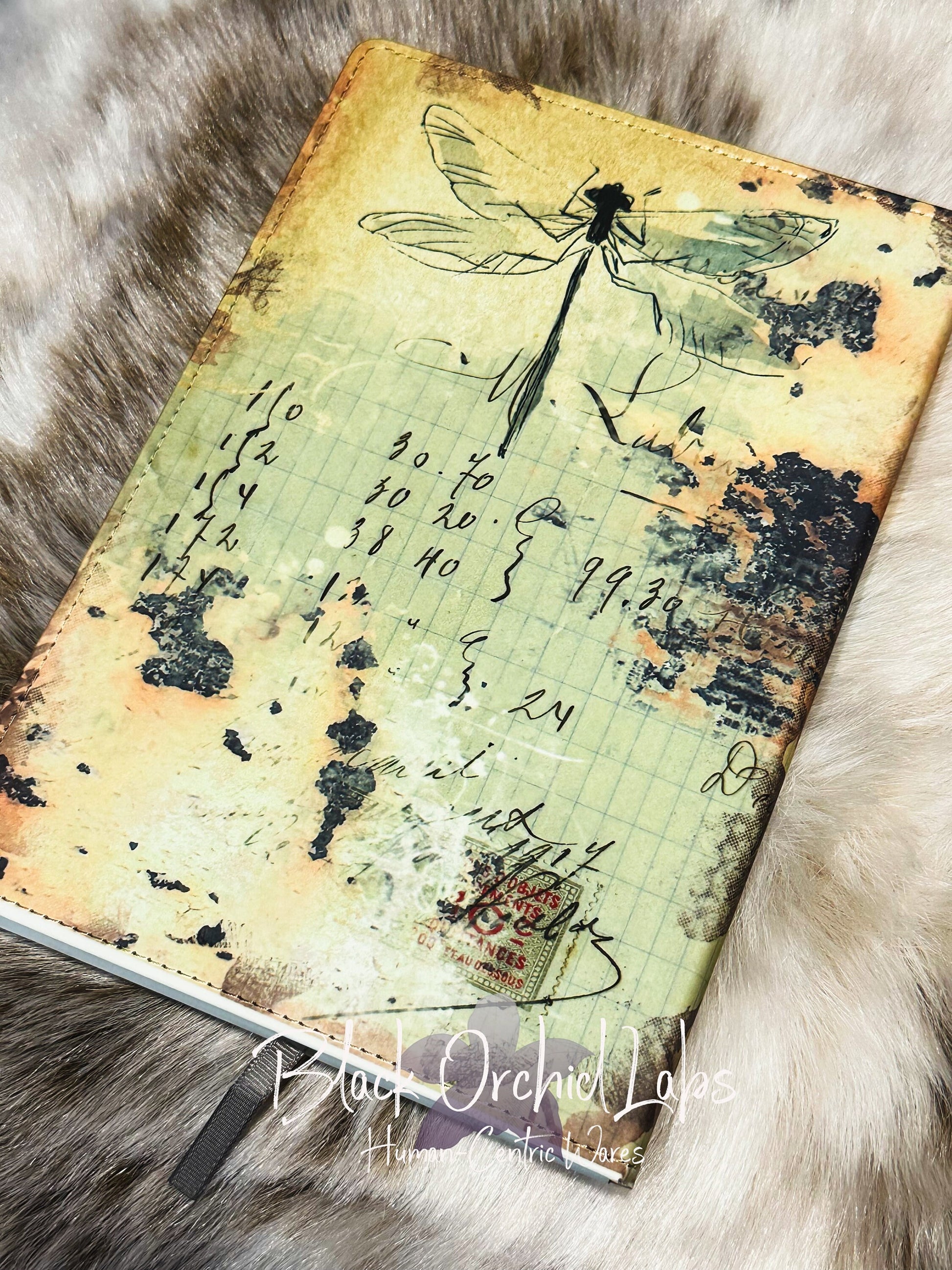 Butterfly Moth, cottagecore Vegan Leather Journal, 8”x6”, Dark Academia journal, goth, witchy, gift for her