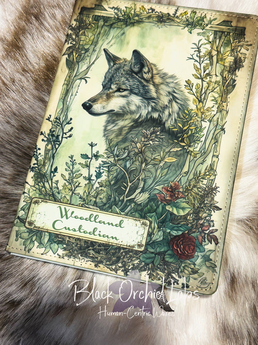 Wolf Woodland Fairytale, cottagecore Vegan Leather Journal, 8”x6”, Dark Academia journal, goth, witchy, gift for her, Woodland