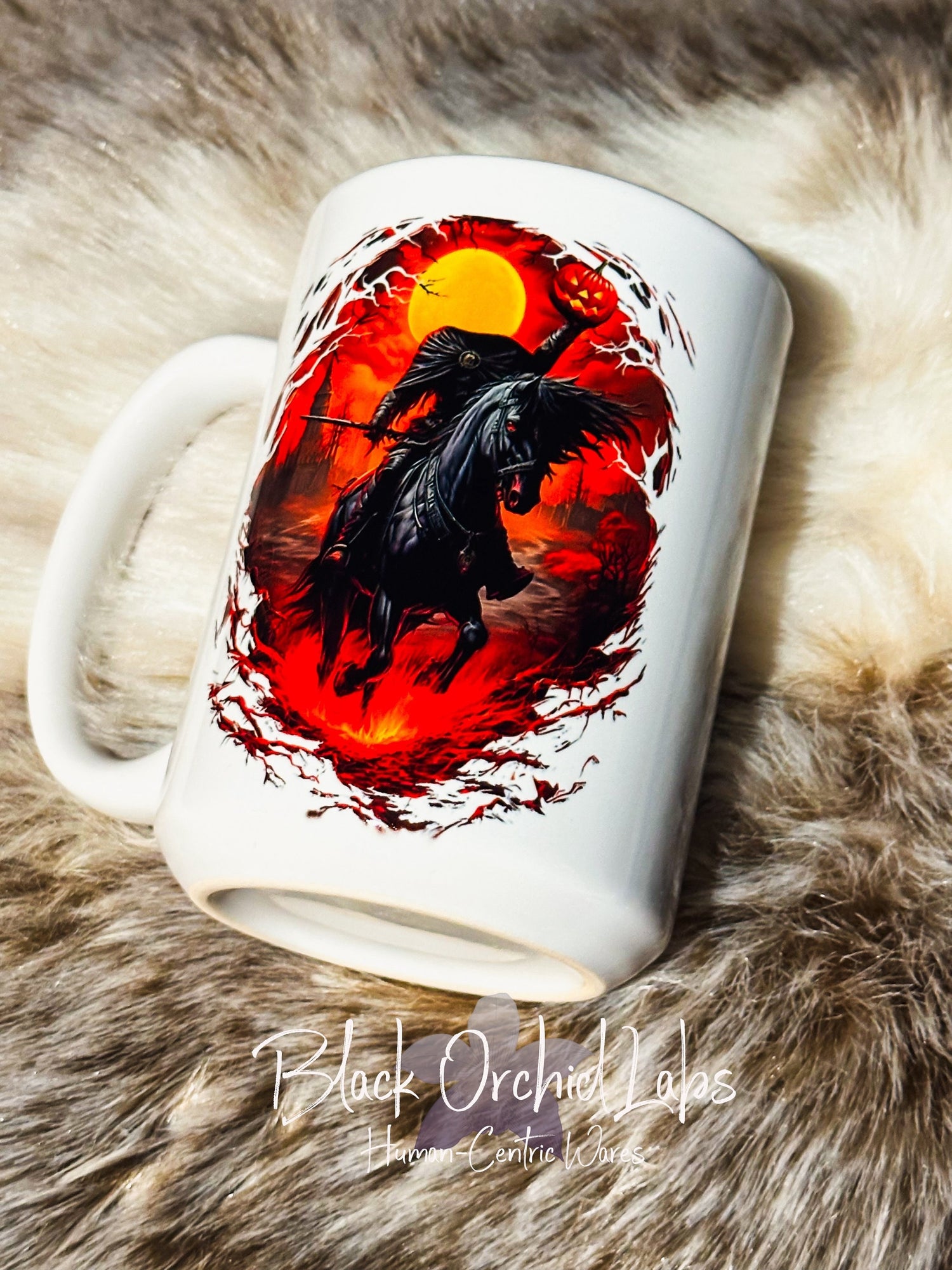 Headless Horseman Large Ceramic Coffee Mug, Horror Gift, Coffee Cup, Ceramic 15oz large coffee mug